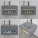 مغسلة بورسلان حوض hot binding باضاءة لمس OS143 صيني رمادي 60 سم