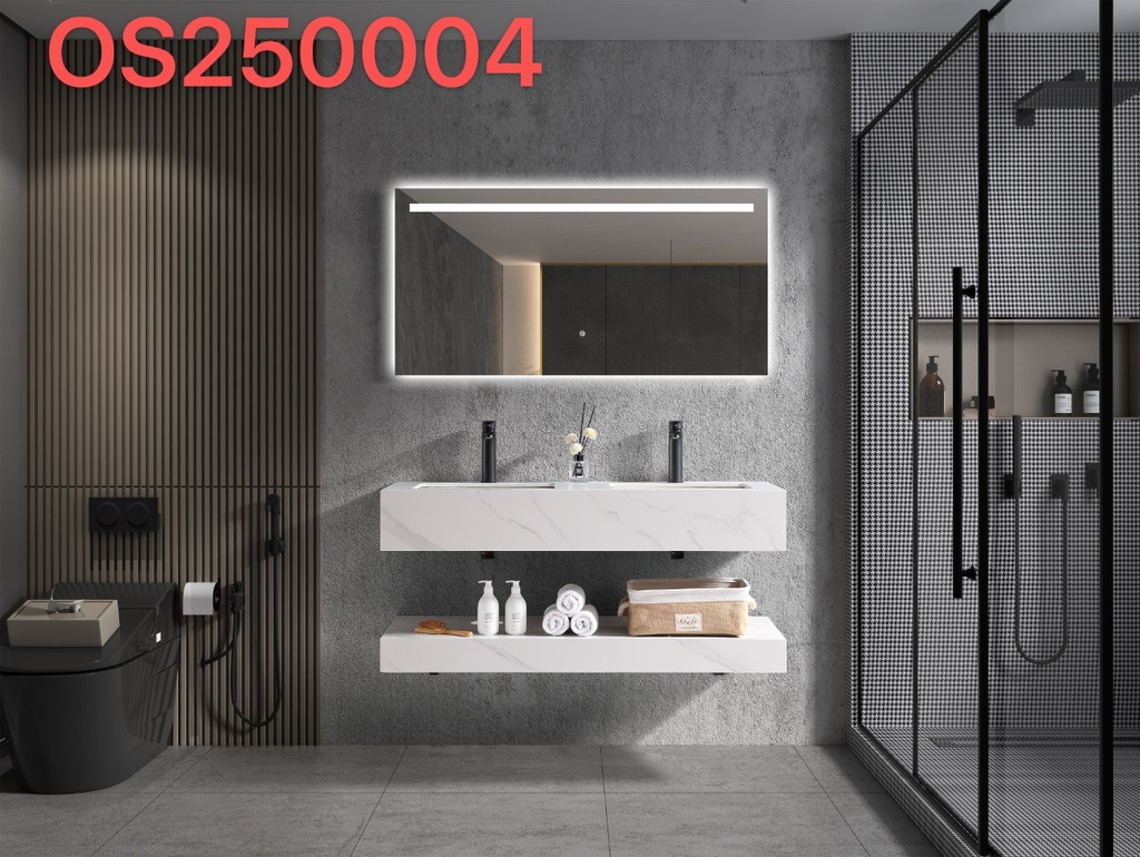 مغسله حجر صناعي OS04 حوض سيراميك بدون رف 120سم