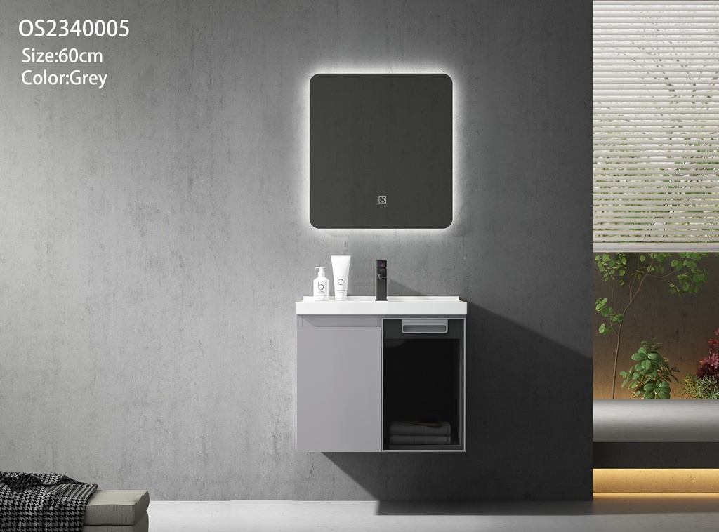 مغسلة OS2340005 PVC رمادي حوض سيراميك 60سم