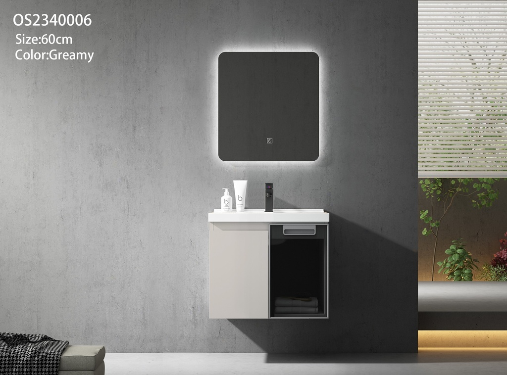 مغسلة OS2340006 PVC كريمي حوض سيراميك 60سم