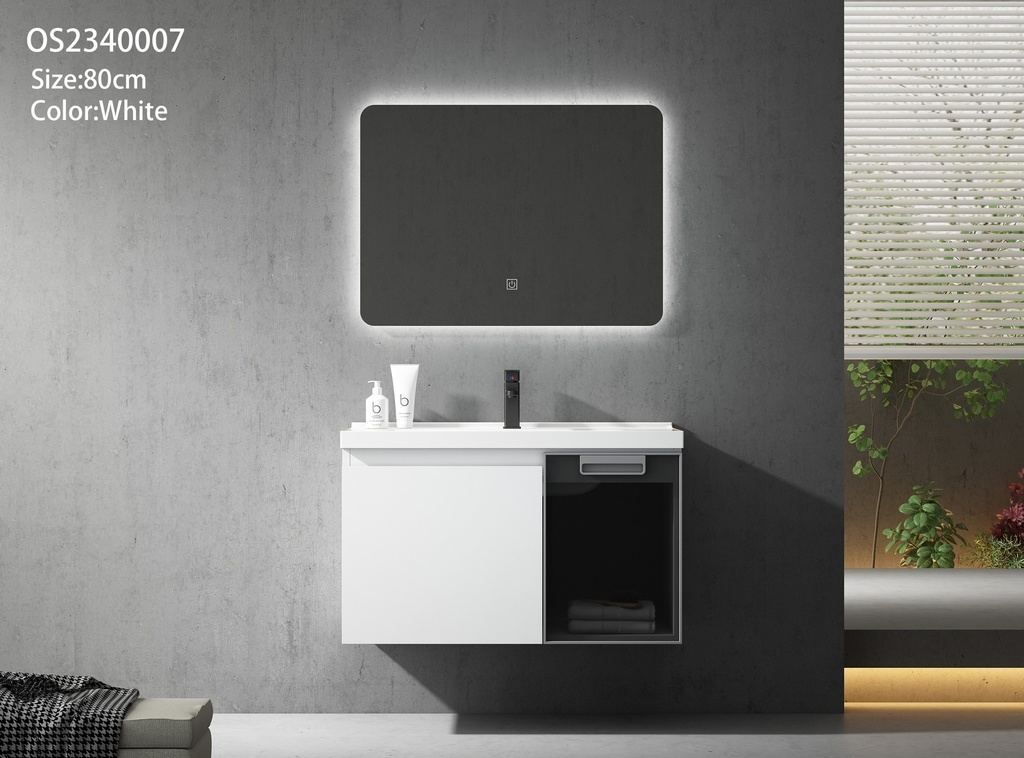 مغسلة OS2340007 PVC أبيض حوض سيراميك 80سم