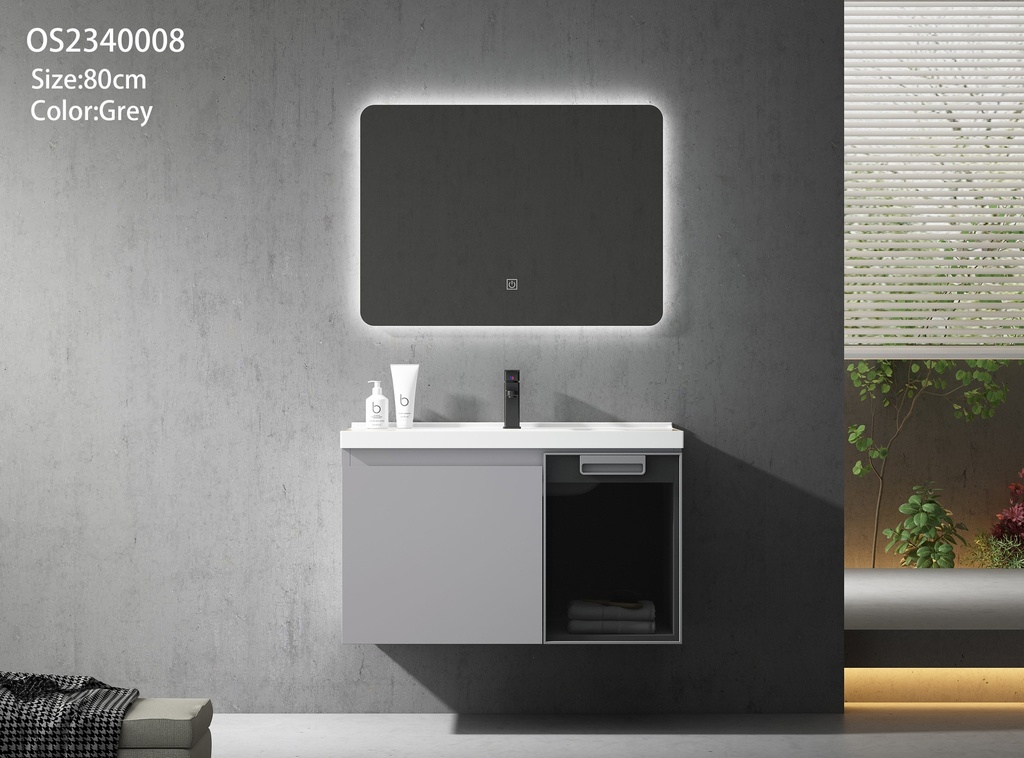 مغسلة OS2340008 PVC رمادي حوض سيراميك 80سم