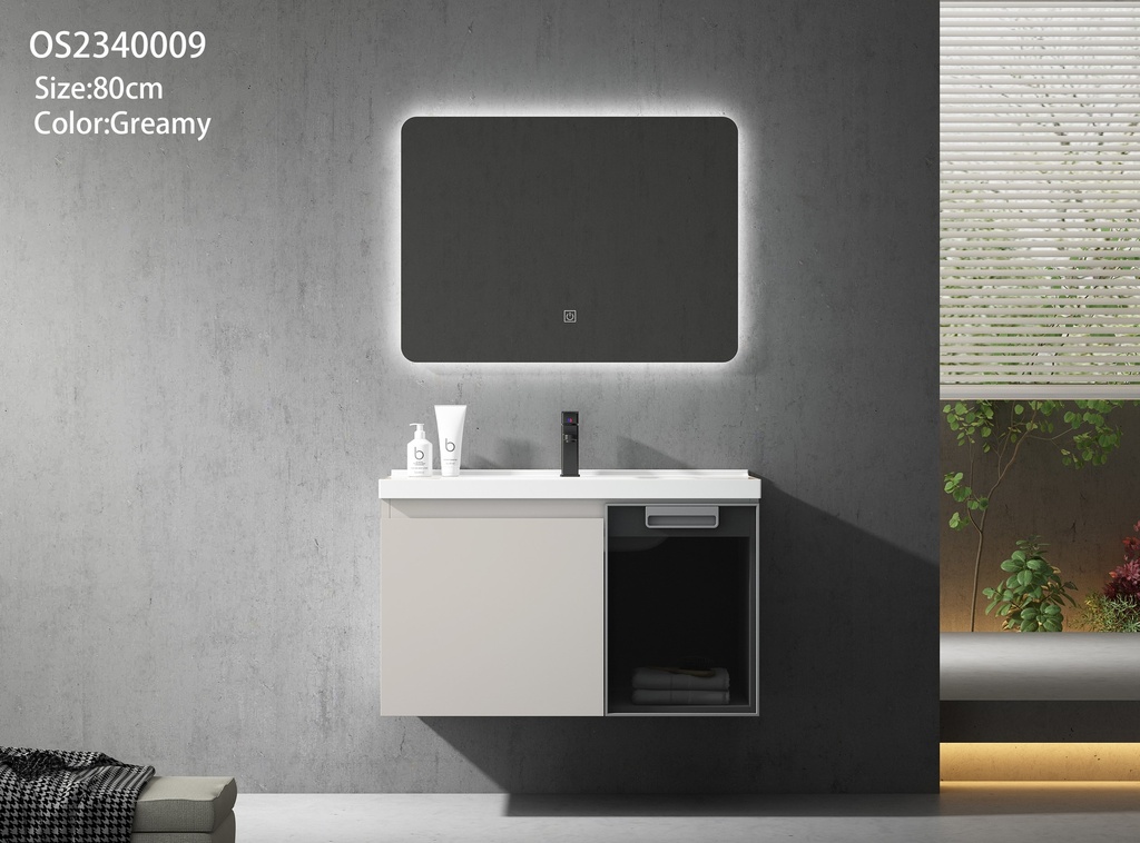 مغسلة OS2340009 PVC كريمي حوض سيراميك 80سم