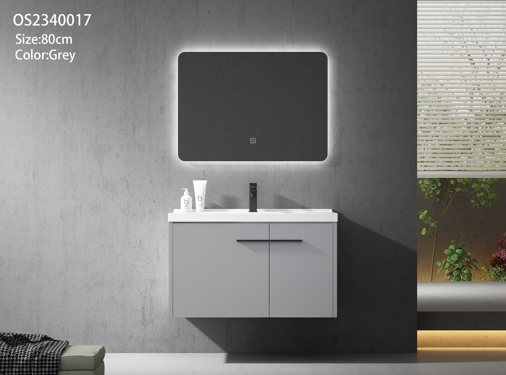 مغسلة OS2340017 PVC رمادي حوض سيراميك 80سم