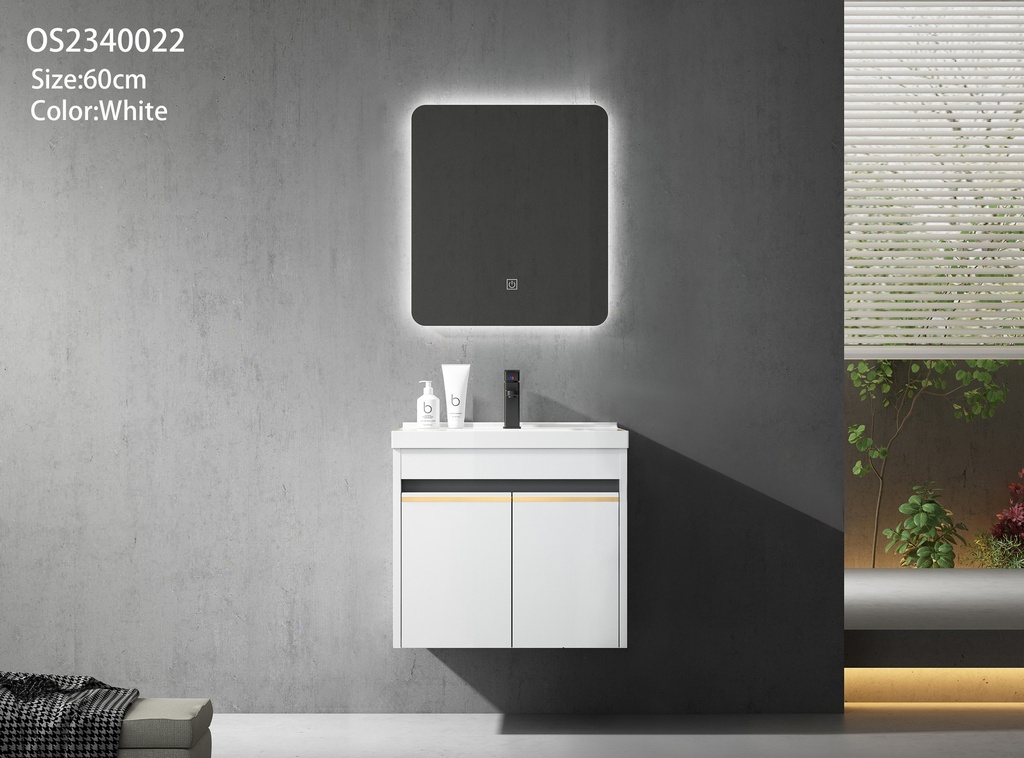 مغسلة OS2340022 PVC أبيض حوض سيراميك 60سم