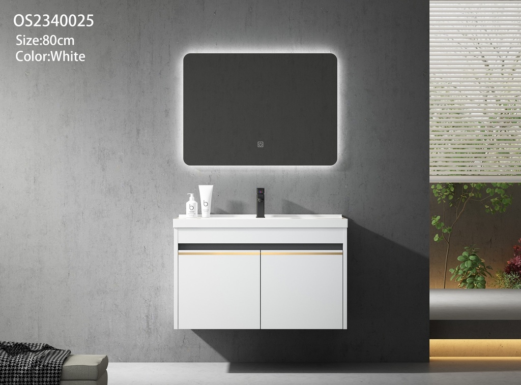 مغسلة OS2340025 PVC أبيض حوض سيراميك 80سم