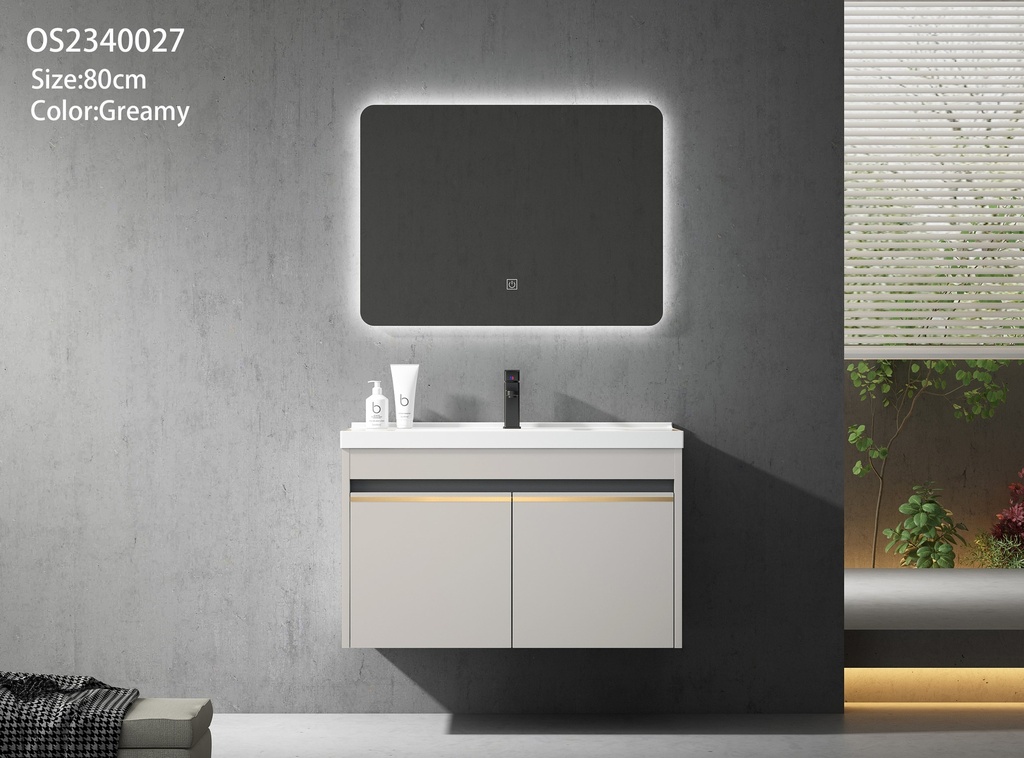 مغسلة OS2340027 PVC كريمي حوض سيراميك 80سم