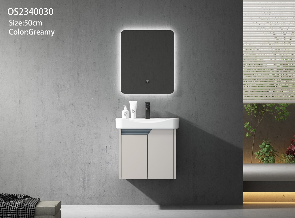 مغسلة OS2340030 PVC كريمي حوض سيراميك 50سم