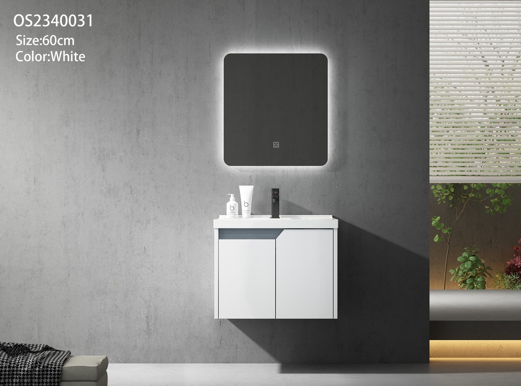 مغسلة OS2340031 PVC أبيض حوض سيراميك 60سم