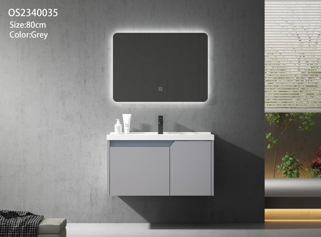 مغسلة OS2340035 PVC رمادي حوض سيراميك 80سم