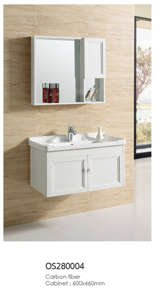 مغسلة دولاب كاربون فايبر (80)OS280004 ابيض 80*47 سم