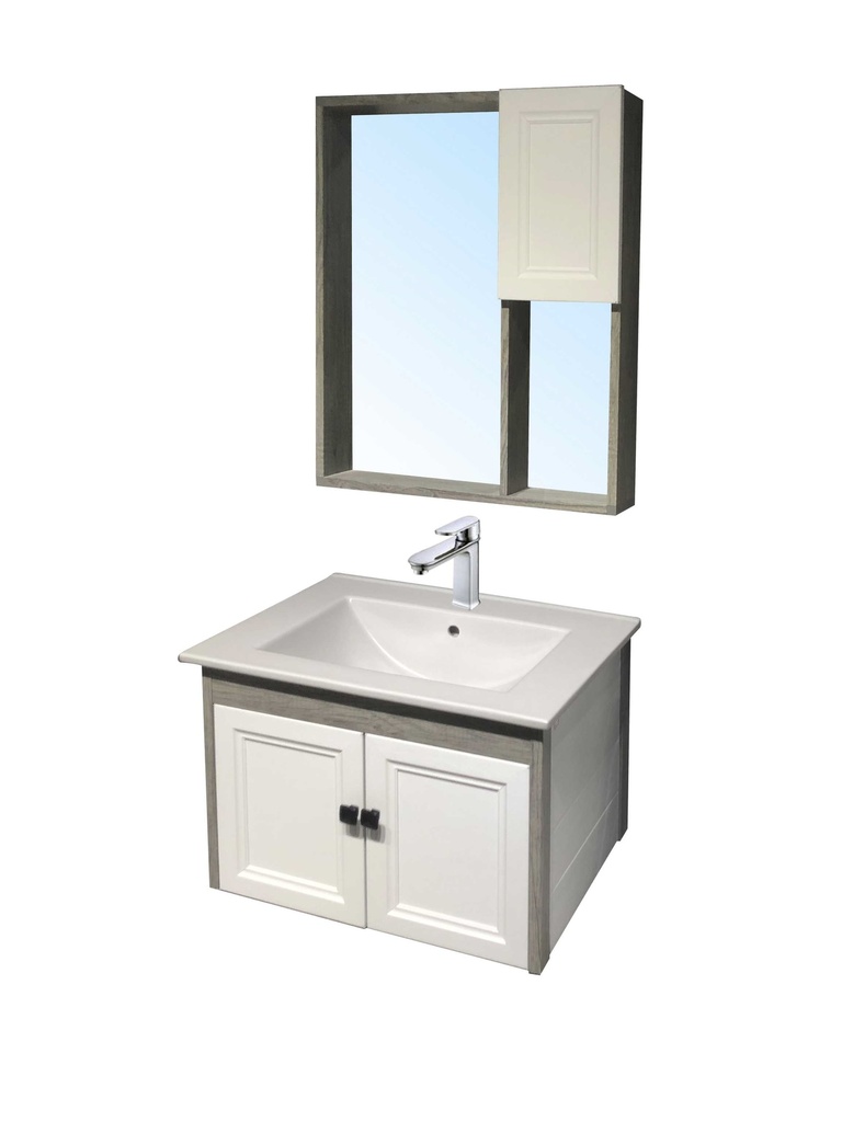 مغسلة دولاب كاربون فايبر OS280094  ابيض رمادي 60*46 سم - Modern basin