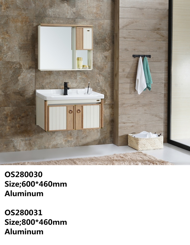 مغسلة المنيوم OS280030 ابيض خشبي 60*46 سم