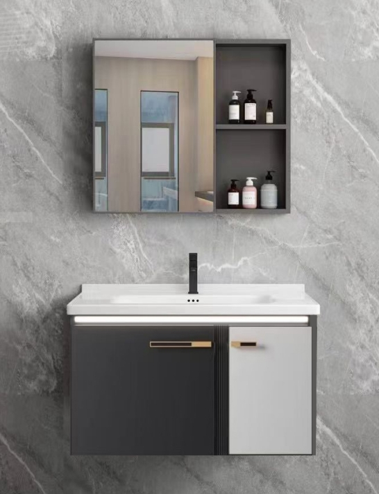 مغسلة المنيوم JL9905 ابيض رخامي مقاس 80 سم