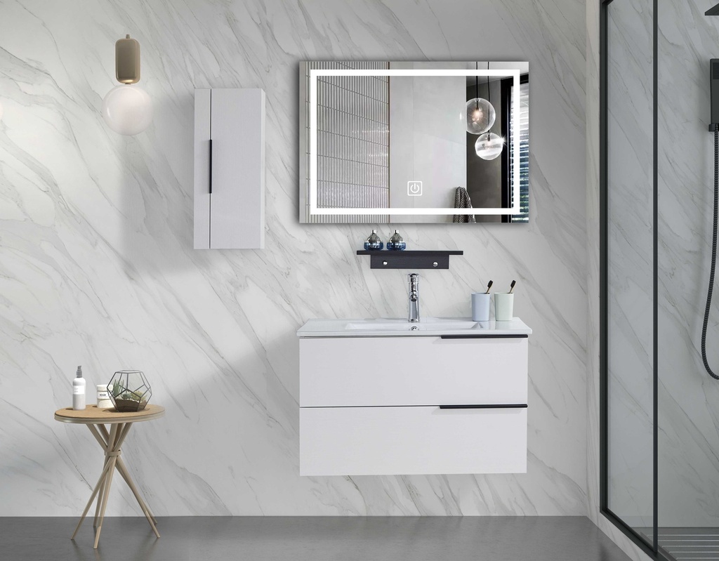 مغسلة خشب PLYWOOD حوض  OS230538 مع صيدلية ومراية ليد 80 سم