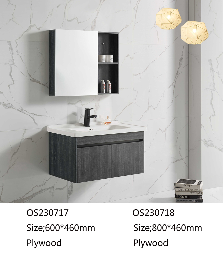 مغسلة  م OS230718 خشب PW مع كبينة ومراية صيدلية 80*46 سم لون 197134-4