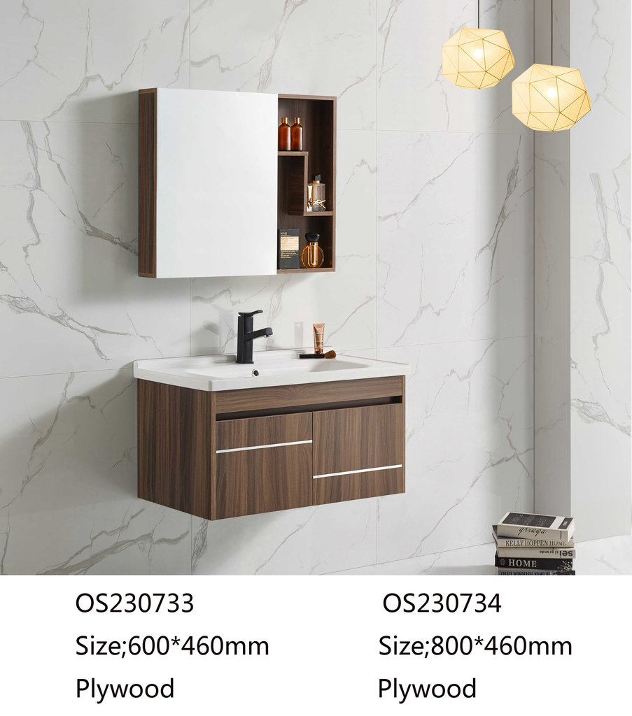 مغسلة  م OS230734 خشب PW مع كبينة ومراية صيدلية 80*46 سم لون   197094-5