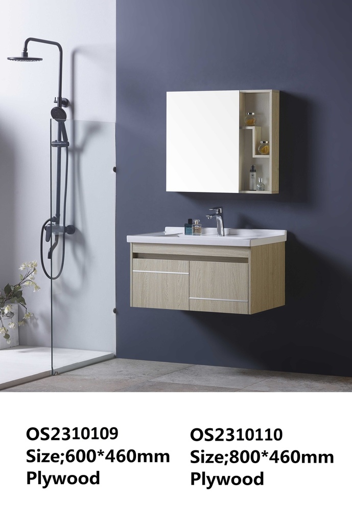 مغسلة خشب OS2310109 KD PW خشبي فاتح 60 سم مع صيدلية بمراية