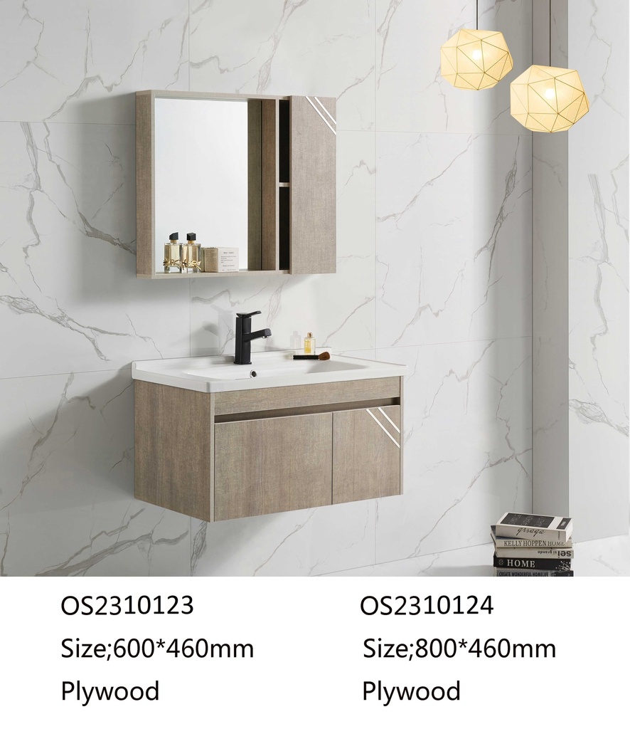 مغسلة خشب OS2310124 KD PW خشبي 80 سم مع صيدلية بمراية