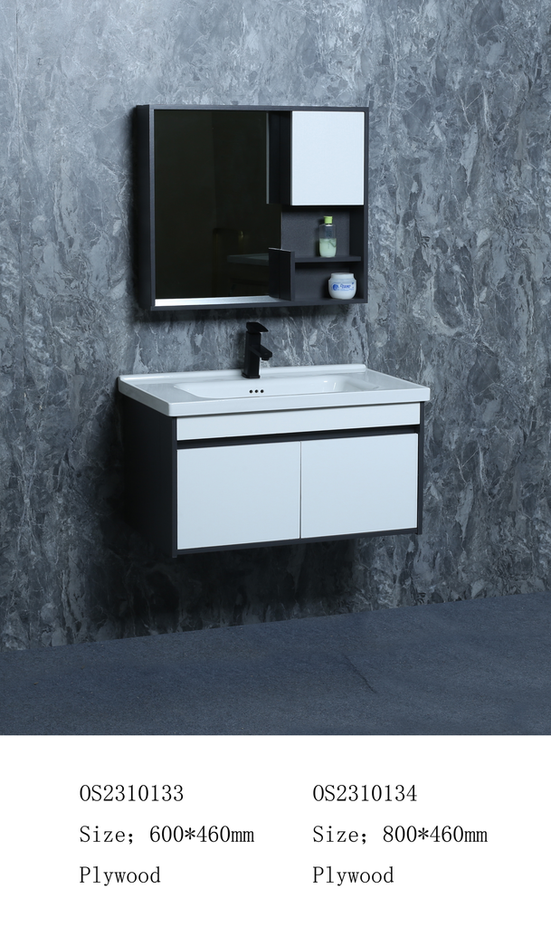 مغسلة خشب OS2310133 KD PW صيني ORIENT STANDARD رمادي 60 سم مع صيدلية بمراية