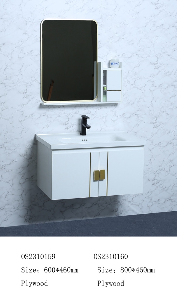 مغسلة خشب OS2310159 KD PW صيني ORIENT STANDARD ابيض 60 سم مع صيدلية ومراية