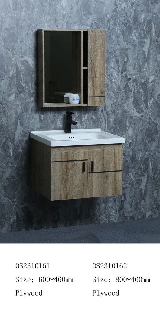 مغسلة خشب OS2310162 KD PW صيني ORIENT STANDARD خشبي بني 80 سم مع صيدلية بمراية