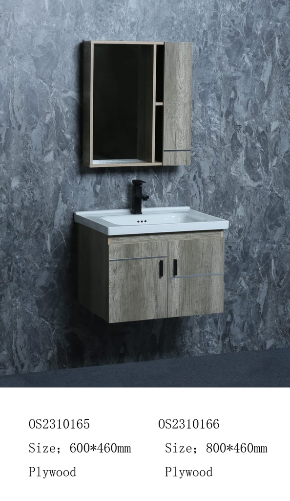 مغسلة خشب OS2310166 KD PW صيني ORIENT STANDARD خشبي 80 سم مع صيدلية بمراية