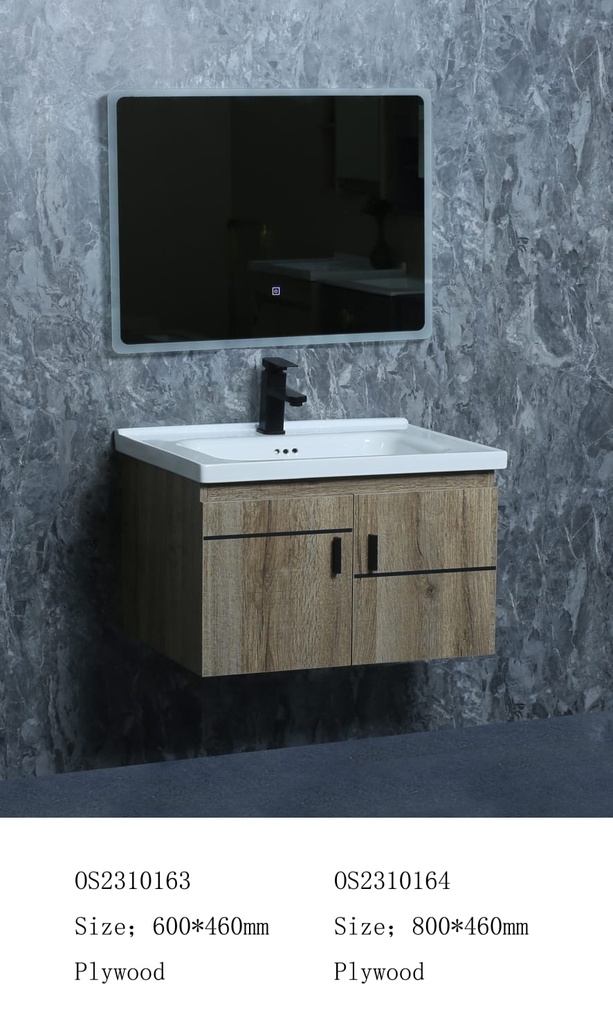 مغسلة خشب OS2310164 KD PW صيني ORIENT STANDARD خشبي بني 80 سم مع مراية ليد