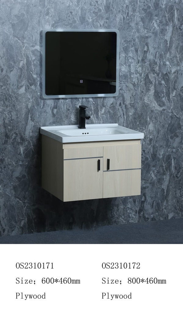 مغسلة خشب OS2310172 KD PW صيني ORIENT STANDARD خشبي 80 سم مع مراية ليد