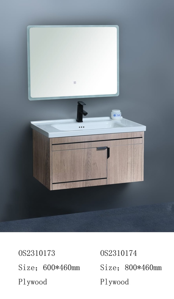 مغسلة خشب OS2310174 KD PW صيني ORIENT STANDARD خشبي بني 80 سم مع مراية ليد