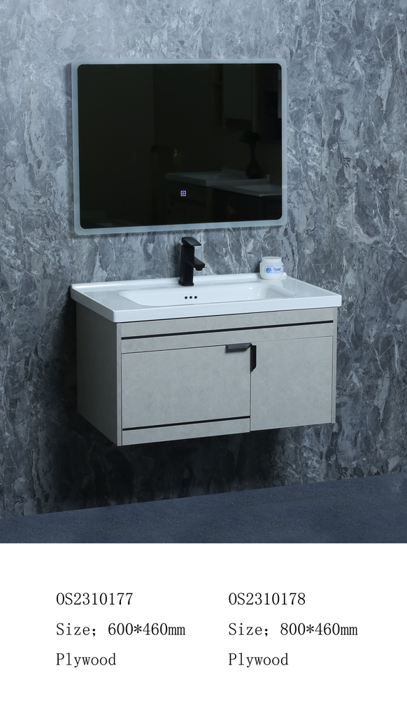 مغسلة خشب OS2310178 KD PW صيني ORIENT STANDARD رمادي  80 سم مع مراية ليد