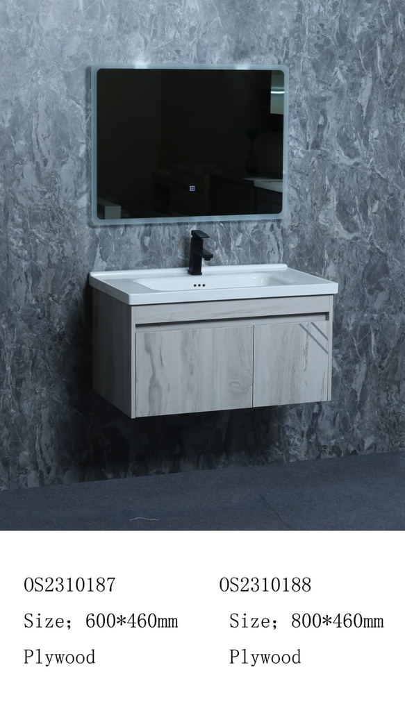 مغسلة خشب OS2310188 KD PW صيني ORIENT STANDARD خشبي رمادي 80 سم مع مراية ليد