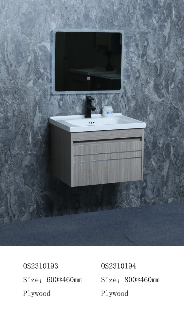 مغسلة خشب OS2310193 KD PW صيني ORIENT STANDARD رمادي 60 سم مع مراية ليد