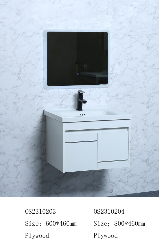 مغسلة خشب OS2310203 KD PW صيني ORIENT STANDARD ابيض 60 سم مع مراية ليد