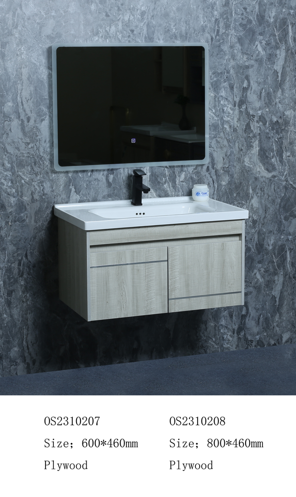 مغسلة خشب OS2310208 KD PW صيني ORIENT STANDARD خشبي رمادي 80 سم مع مراية ليد