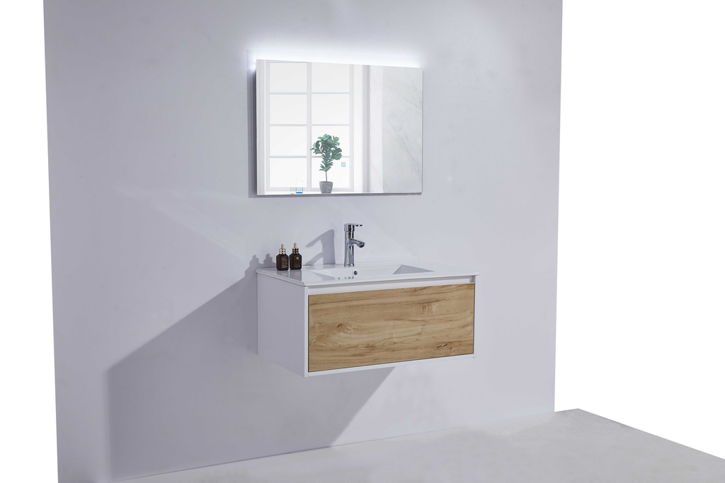 مغسلة خشب OS23102331 صيني Orient Standard ابيض خشبي 80 سم مع مراية ليد