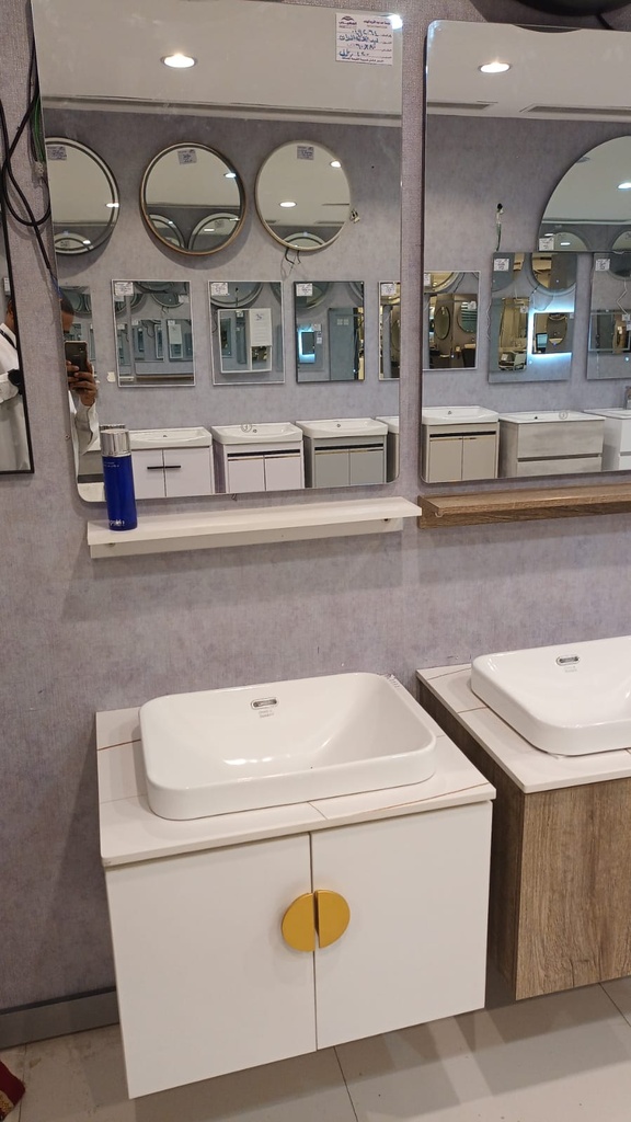 مغسلة خشب OS231-60-11 PW صيني ORIENT STANDARD ابيض (سطح رخام+حوض فوق+رف) 02310209