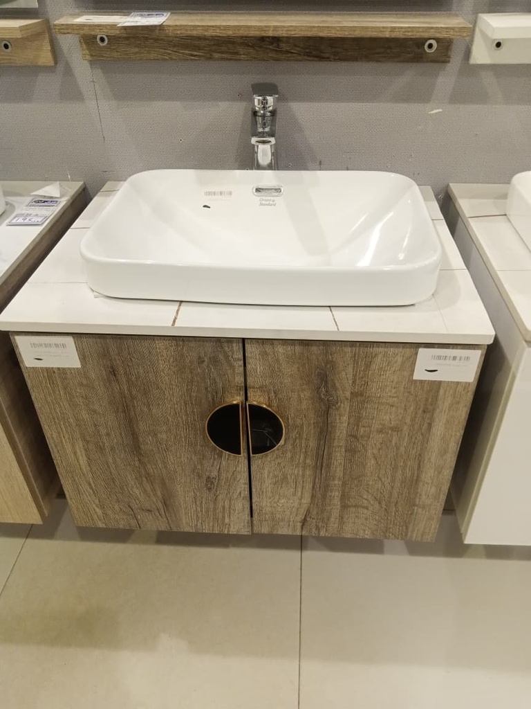 مغسلة خشب OS231-60-18 PW صيني ORIENT STANDARD خشبي (سطح رخام+حوض فوق+رف) 02310216