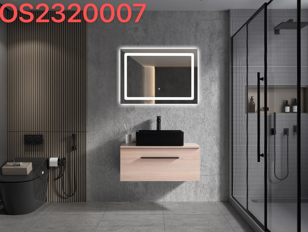 مغسلة دولاب خشب OS2320007  حوض  خشبي مع   LED مراية  80 سم