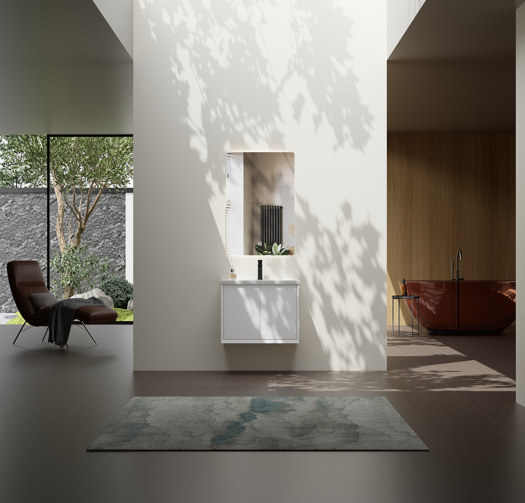 مغسلة خشب OS126 BMF صيني ابيض مطفي حوض سيراميك مقاس 50 سم