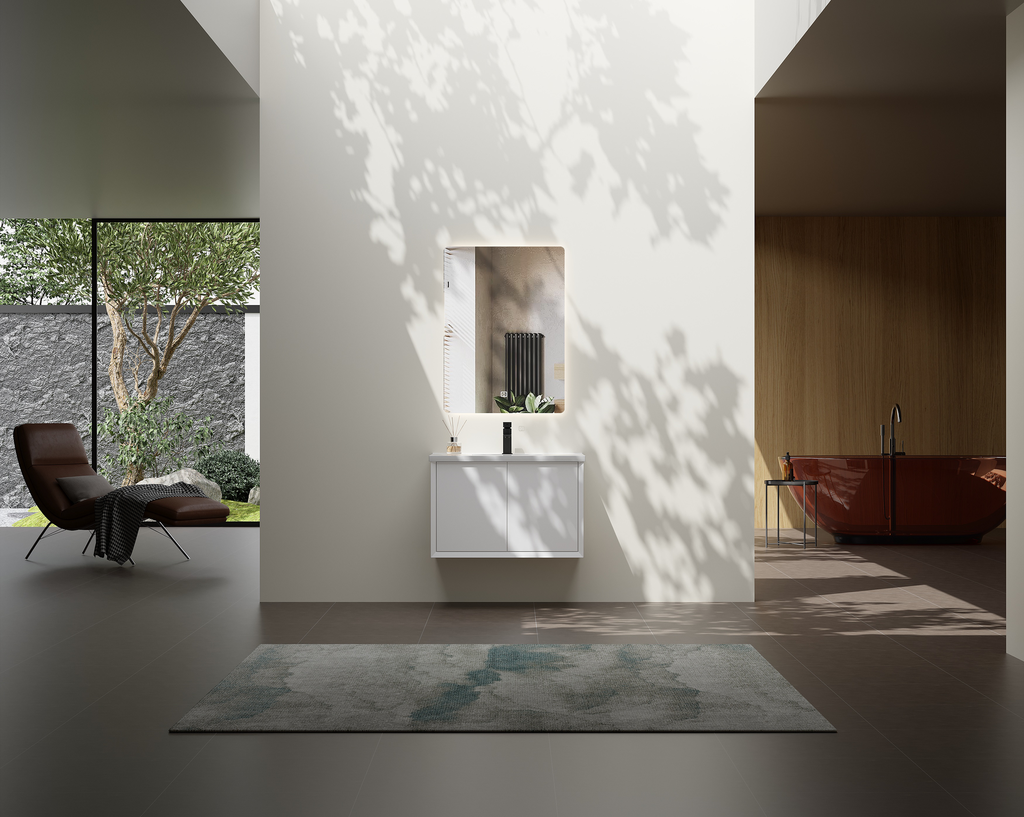 مغسلة خشب OS127 BMF صيني ابيض مطفي حوض سيراميك مقاس 60 سم