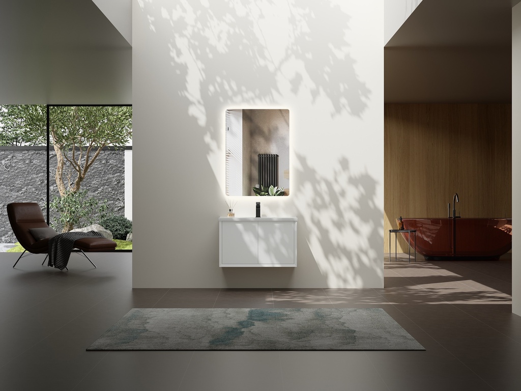 مغسلة خشب OS130 BMF صيني رمادي حوض سيراميك مقاس 60 سم