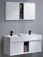 مغسله خشب  D-1111 حوضين 120سم لون ابيض