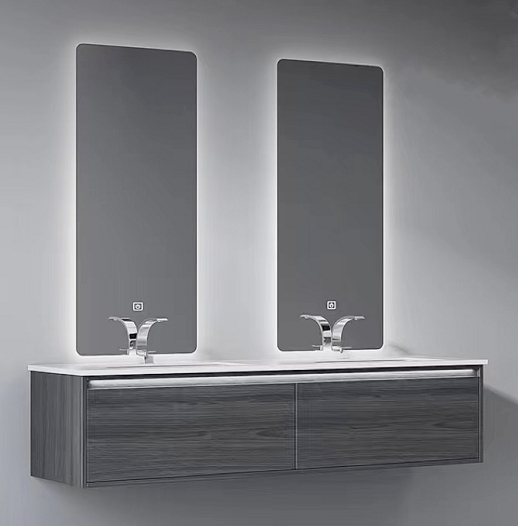 مغسلة دولاب خشب  مقاس 140سم موديل 1034 لون رمادي غامق