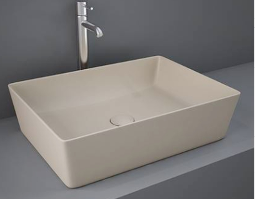 حوض سيراميك كونتر توب RAK-FEELING FEECT5000514A مستطيل 50سم كابتشينو مطفي