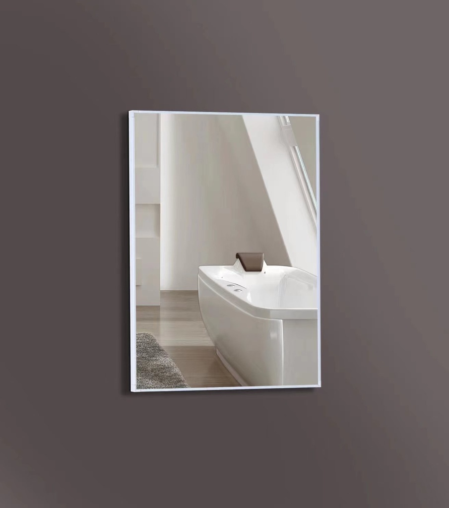 مراية عادية ONE492078 صيني 45*60 سم مستطيل اطار ألومنيوم أبيض