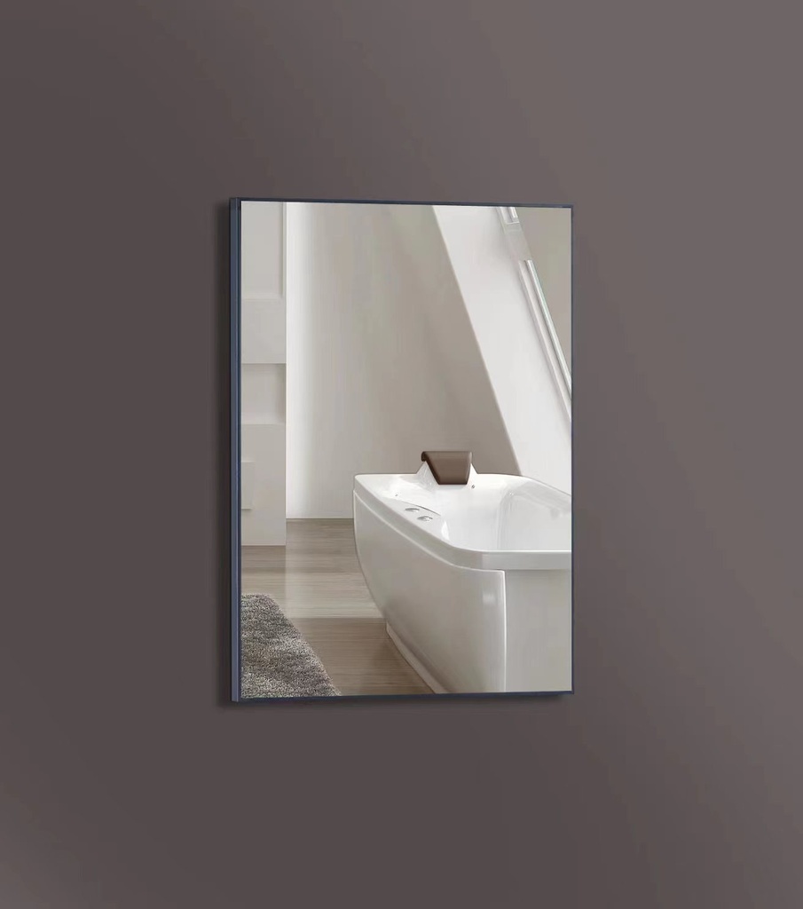 مراية عادية ONE492080 صيني 45*60 سم مستطيل اطار الومنيوم رمادي