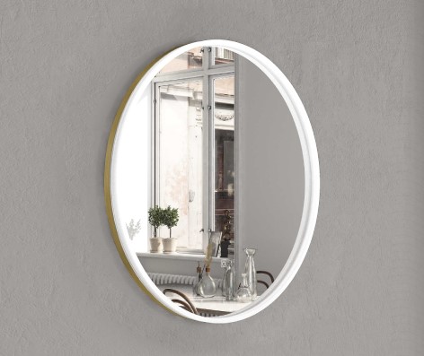  مراية  دائري ليد RR4010 مقاس 60*60 سم إطار المنيوم ذهبي