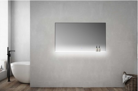  مراية  مستطيل ليد RR4012 مقاس 70*90 سم إطار المنيوم اسود