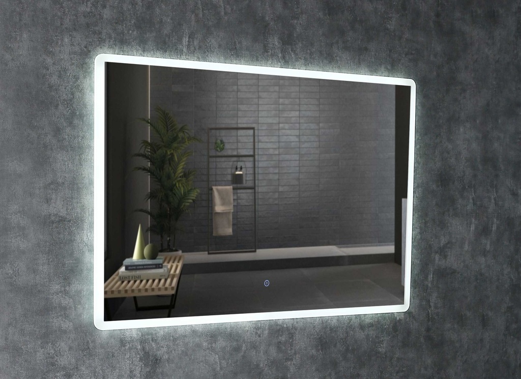 مراية  مستطيل ليد RR4018 مقاس 80*120 سم إطار أكريليك